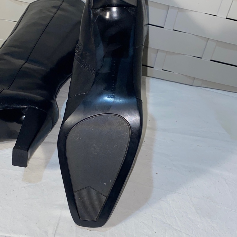 Bandolino Elegant Black Leather Knee-High Boots size 10 - Picture 6 of 8